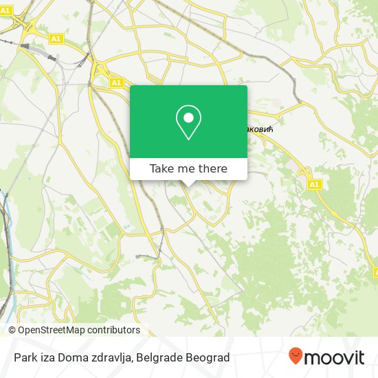 Park iza Doma zdravlja mapa