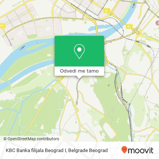 KBC Banka filijala Beograd I mapa