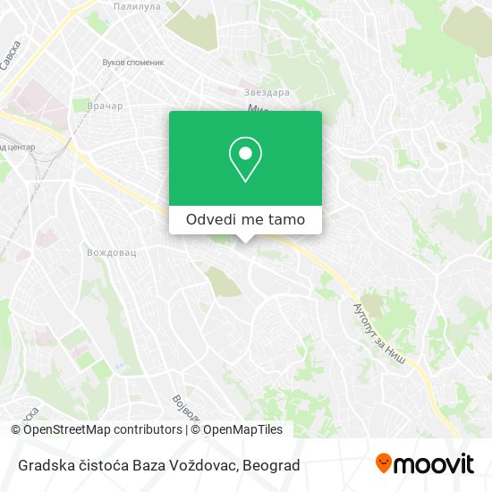 Gradska čistoća Baza Voždovac mapa