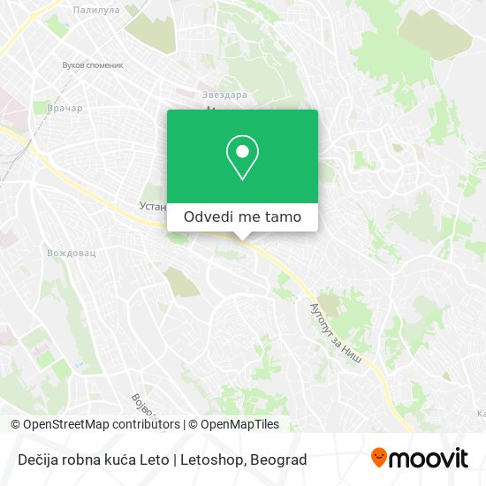 Dečija robna kuća Leto | Letoshop mapa