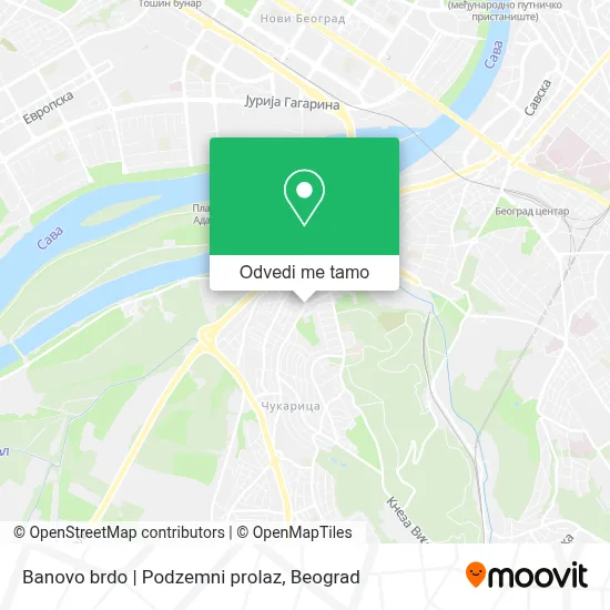 Banovo brdo | Podzemni prolaz mapa