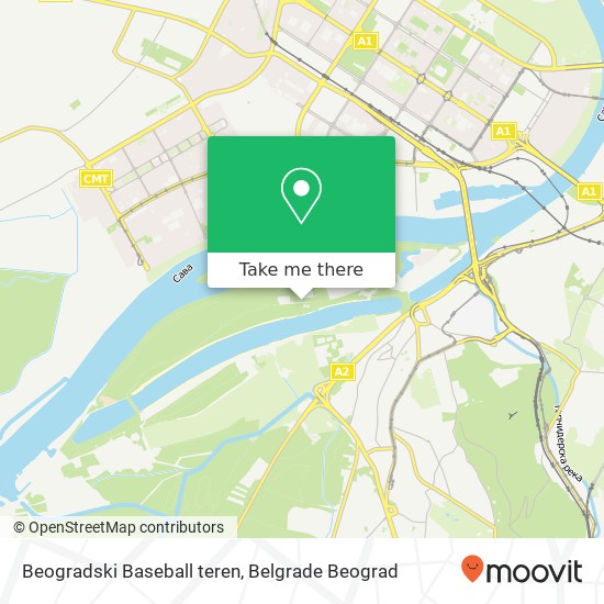 Beogradski Baseball teren mapa