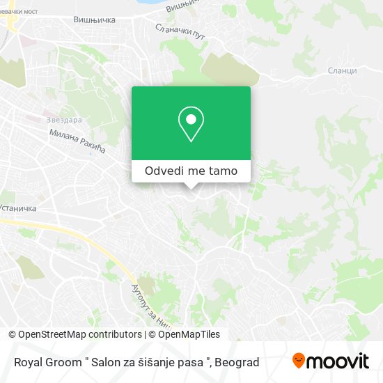 Royal Groom " Salon za šišanje pasa " mapa