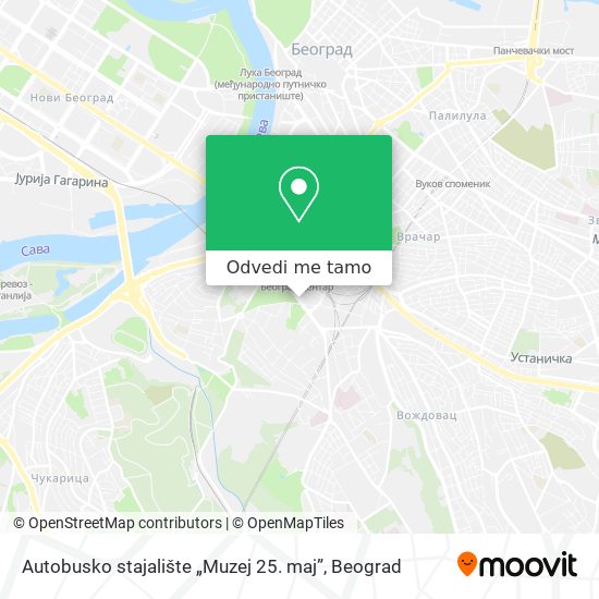 Autobusko stajalište „Muzej 25. maj” mapa