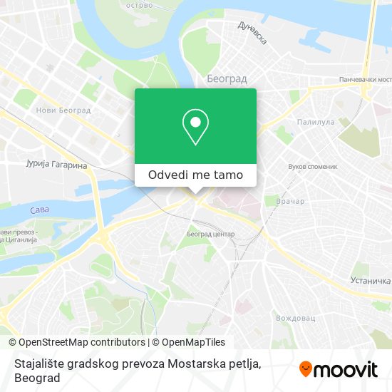 Stajalište gradskog prevoza Mostarska petlja mapa