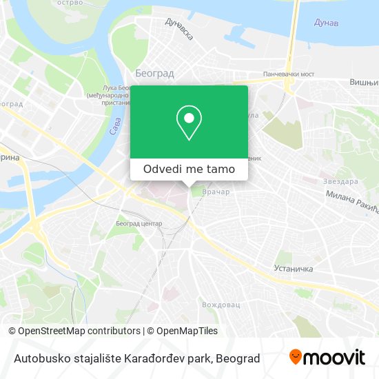 Autobusko stajalište Karađorđev park mapa