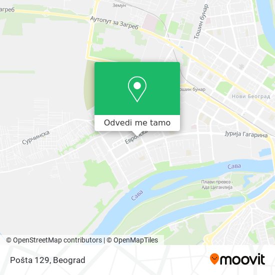 Pošta 129 mapa