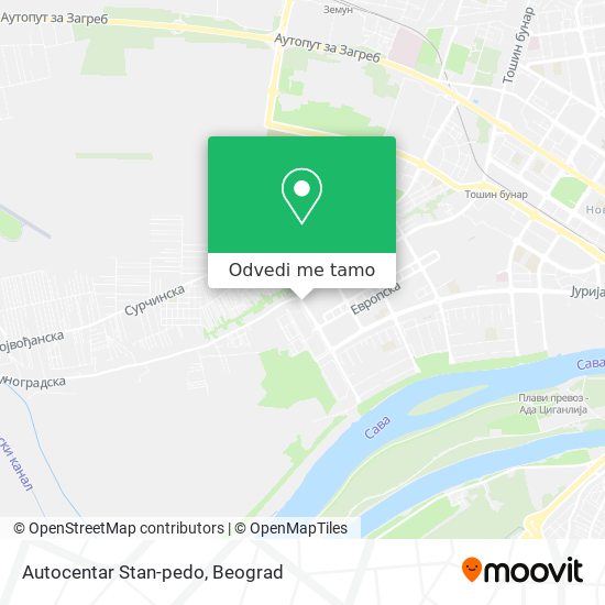 Autocentar Stan-pedo mapa