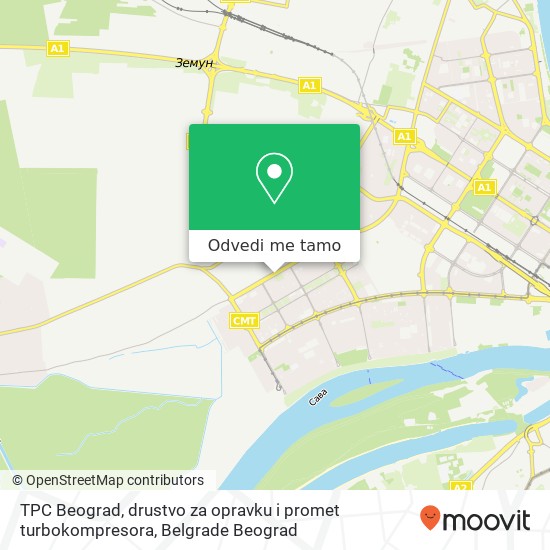TPC Beograd, drustvo za opravku i promet turbokompresora mapa