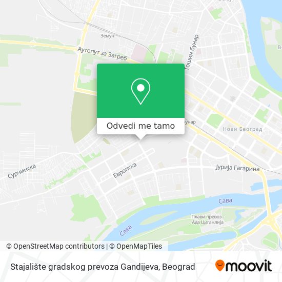 Stajalište gradskog prevoza Gandijeva mapa