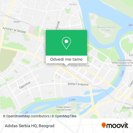 Adidas Serbia HQ mapa