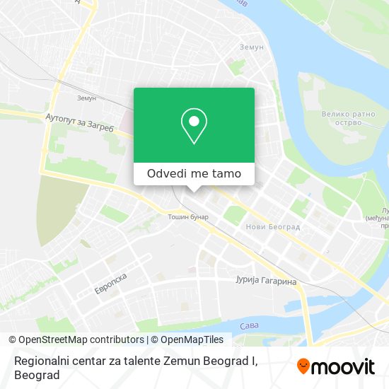 Regionalni centar za talente Zemun Beograd I mapa