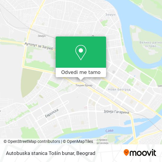 Autobuska stanica Tošin bunar mapa