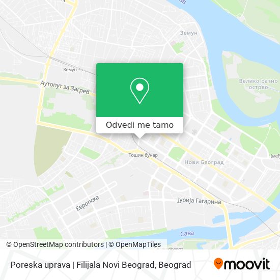Poreska uprava | Filijala Novi Beograd mapa