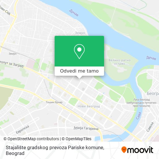 Stajalište gradskog prevoza Pariske komune mapa