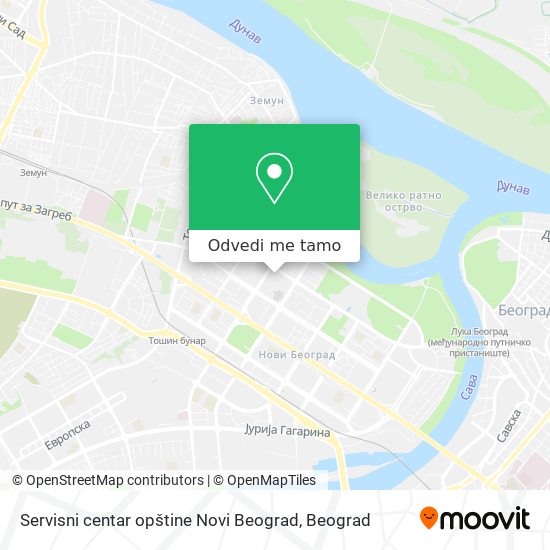 Servisni centar opštine Novi Beograd mapa