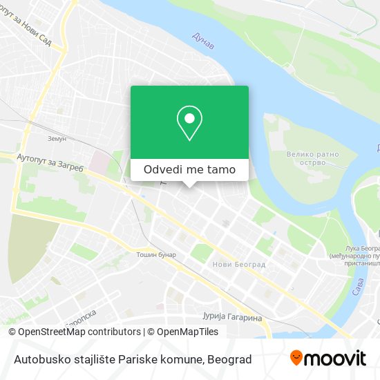 Autobusko stajlište Pariske komune mapa