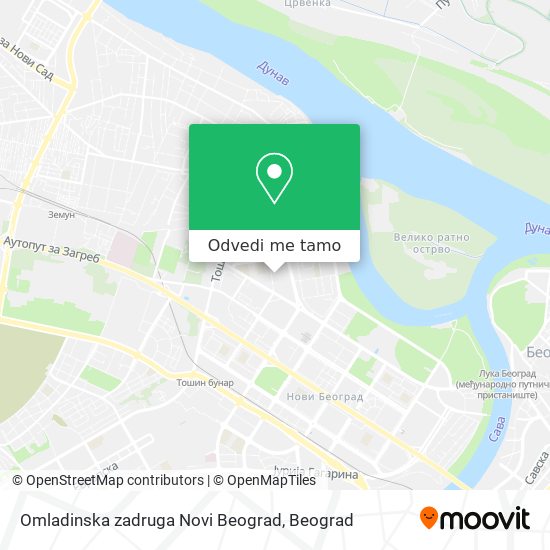 Omladinska zadruga Novi Beograd mapa