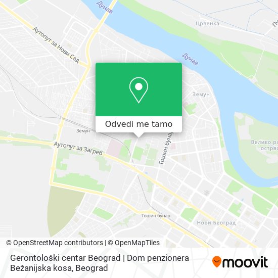 Gerontološki centar Beograd | Dom penzionera Bežanijska kosa mapa