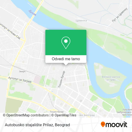 Autobusko stajalište Prilaz mapa