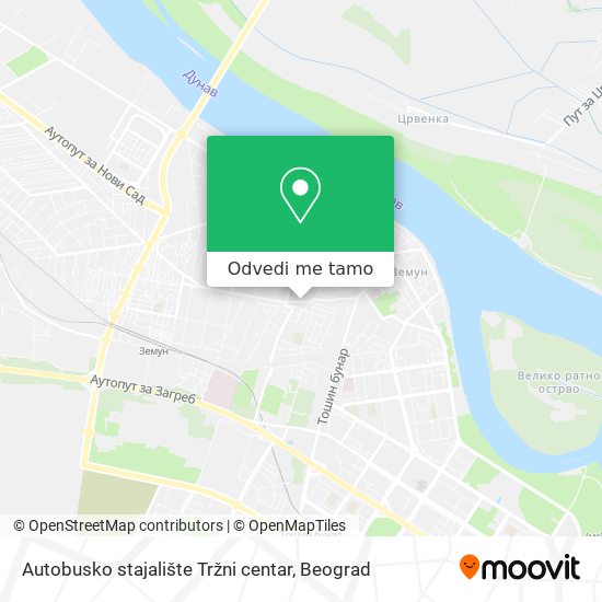 Autobusko stajalište Tržni centar mapa