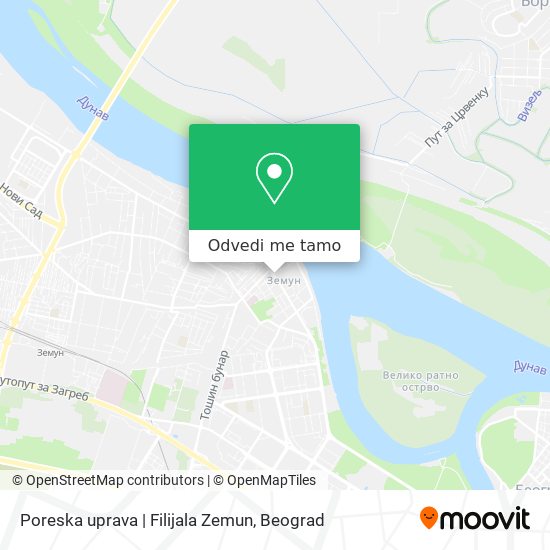 Poreska uprava | Filijala Zemun mapa