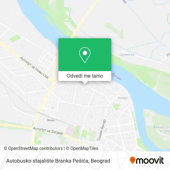 Autobusko stajalište Branka Pešića mapa