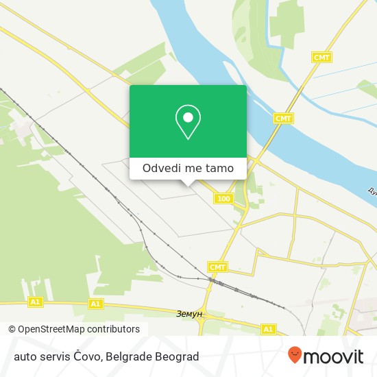 auto servis Čovo mapa