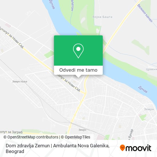 Dom zdravlja Zemun | Ambulanta Nova Galenika mapa