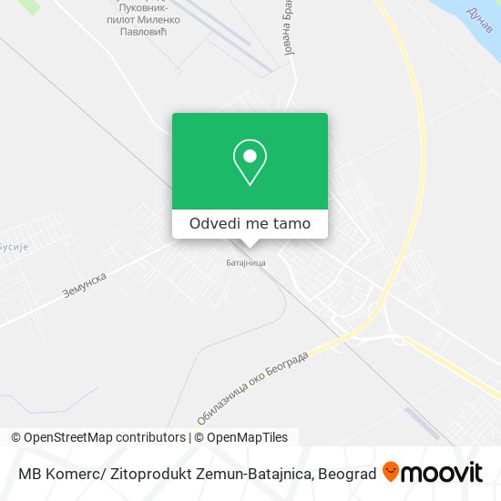 MB Komerc/ Zitoprodukt Zemun-Batajnica mapa