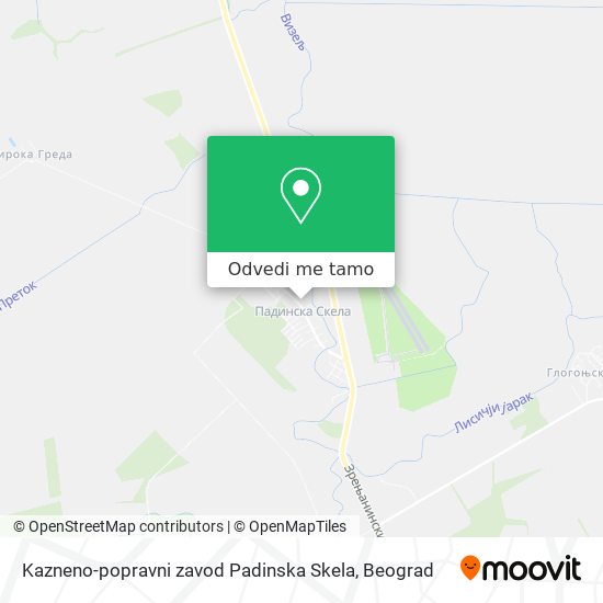 Kazneno-popravni zavod Padinska Skela mapa