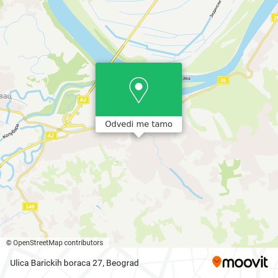 Ulica Barickih boraca 27 mapa