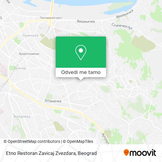 Etno Restoran Zavicaj Zvezdara mapa