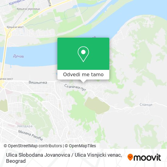 Ulica Slobodana Jovanovica / Ulica Visnjicki venac mapa