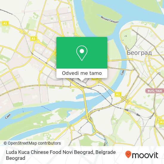 Luda Kuca Chinese Food Novi Beograd mapa