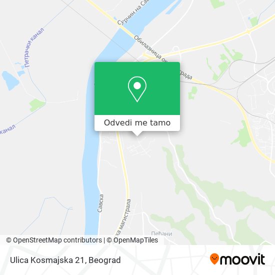 Ulica Kosmajska 21 mapa