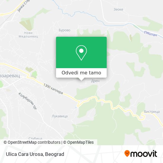 Ulica Cara Urosa mapa