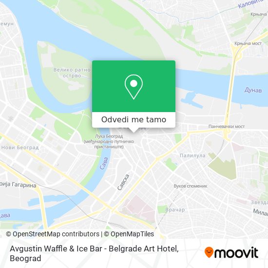 Avgustin Waffle & Ice Bar - Belgrade Art Hotel mapa