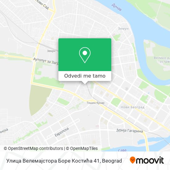 Улица Велемајстора Боре Костића 41 mapa