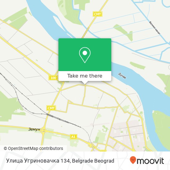 Улица Угриновачка 134 mapa