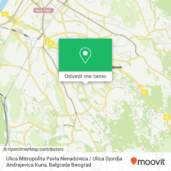 Ulica Mitropolita Pavla Nenadovica / Ulica Djordja Andrejevica Kuna mapa