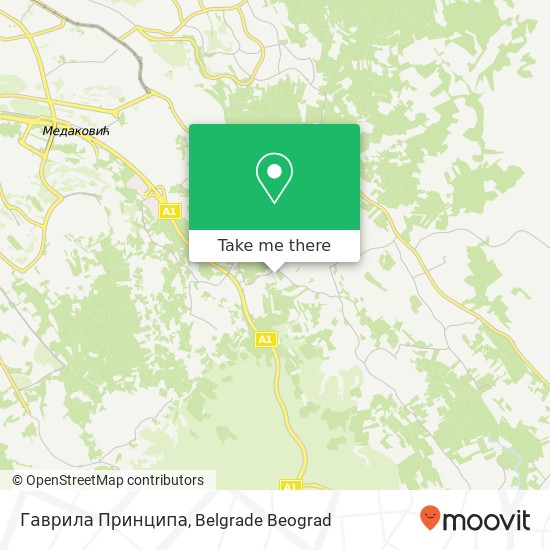 Гаврила Принципа mapa