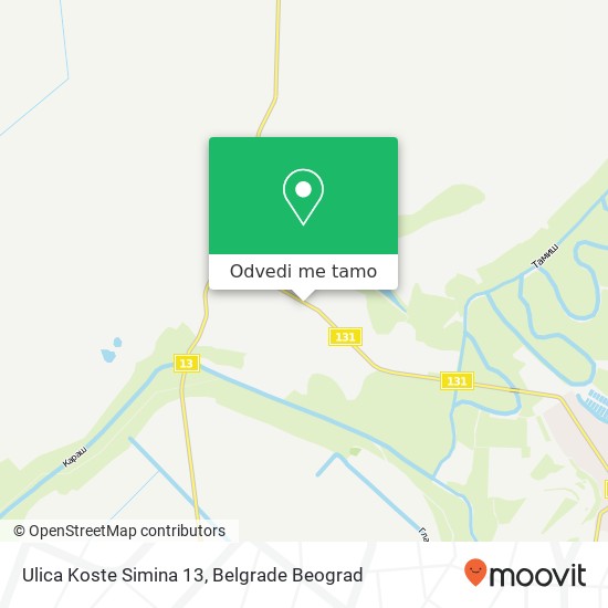 Ulica Koste Simina 13 mapa