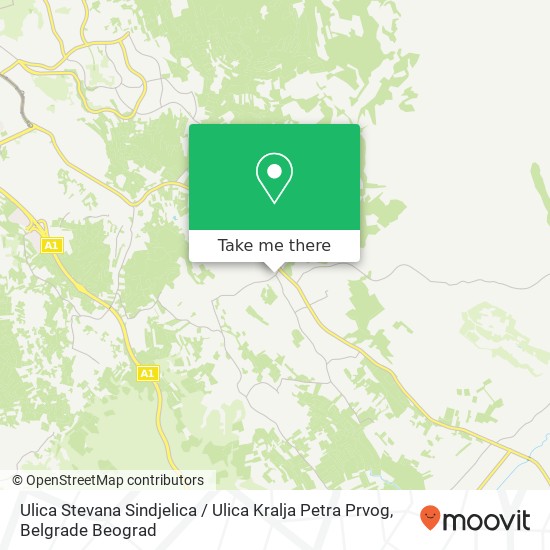 Ulica Stevana Sindjelica / Ulica Kralja Petra Prvog mapa