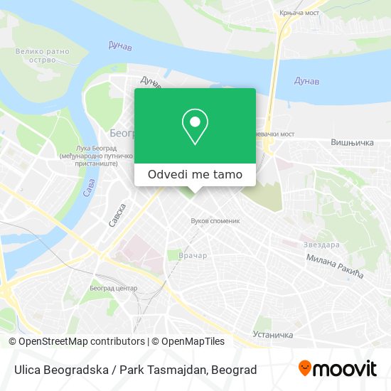 Ulica Beogradska / Park Tasmajdan mapa