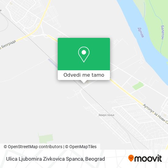 Ulica Ljubomira Zivkovica Spanca mapa