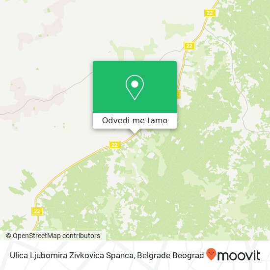 Ulica Ljubomira Zivkovica Spanca mapa