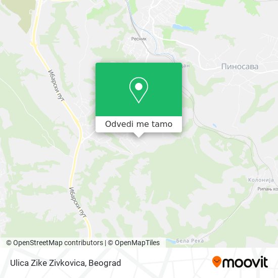 Ulica Zike Zivkovica mapa