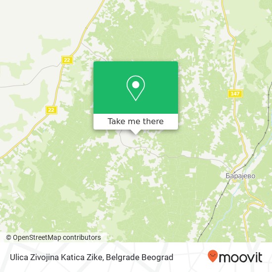 Ulica Zivojina Katica Zike mapa