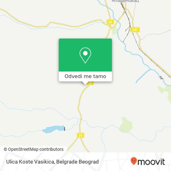 Ulica Koste Vasikica mapa